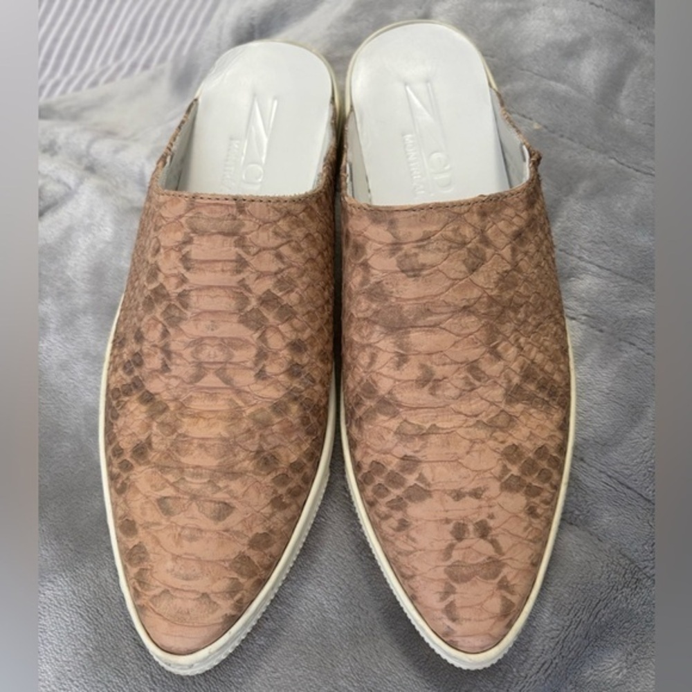 ZCD Montreal Snakeskin Leather Slip-On Sneakers Size 39 Made in Italy - Picture 2 of 9